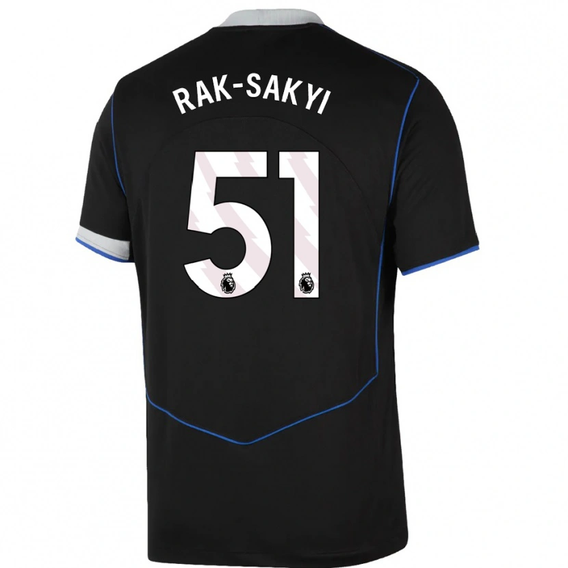 Danxen Niño Camiseta Sam Rak-Sakyi #51 Negro Azul Plata Equipación Tercera 2025/26 La Camisa