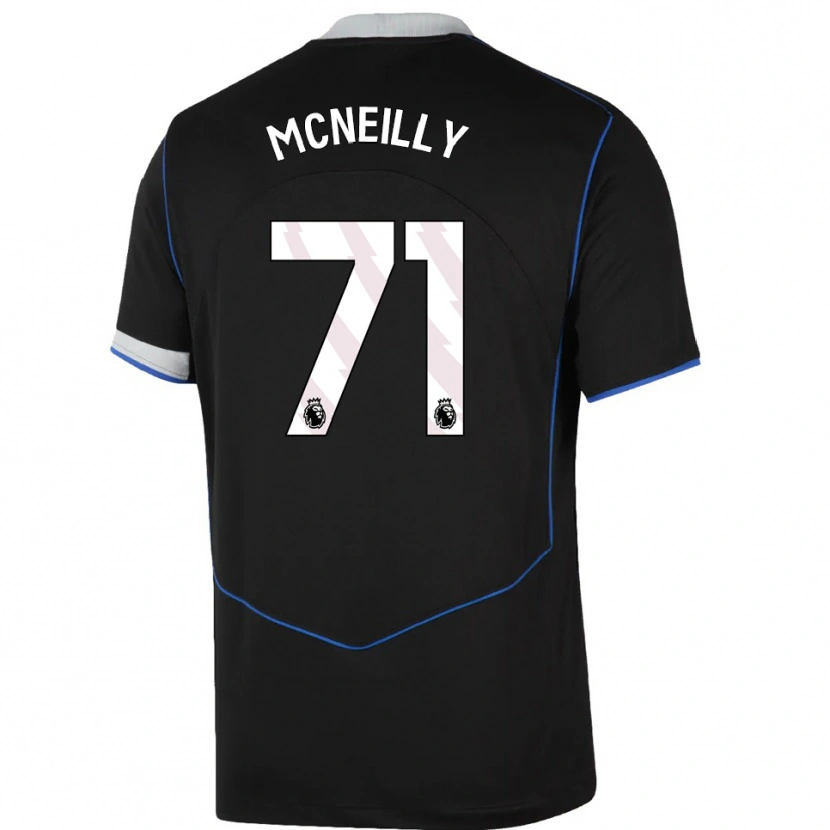 Danxen Niño Camiseta Donnell Mcneilly #71 Negro Azul Plata Equipación Tercera 2025/26 La Camisa