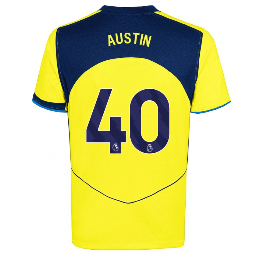 Danxen Niño Camiseta Brandon Austin #40 Amarillo Marino Equipación Tercera 2025/26 La Camisa