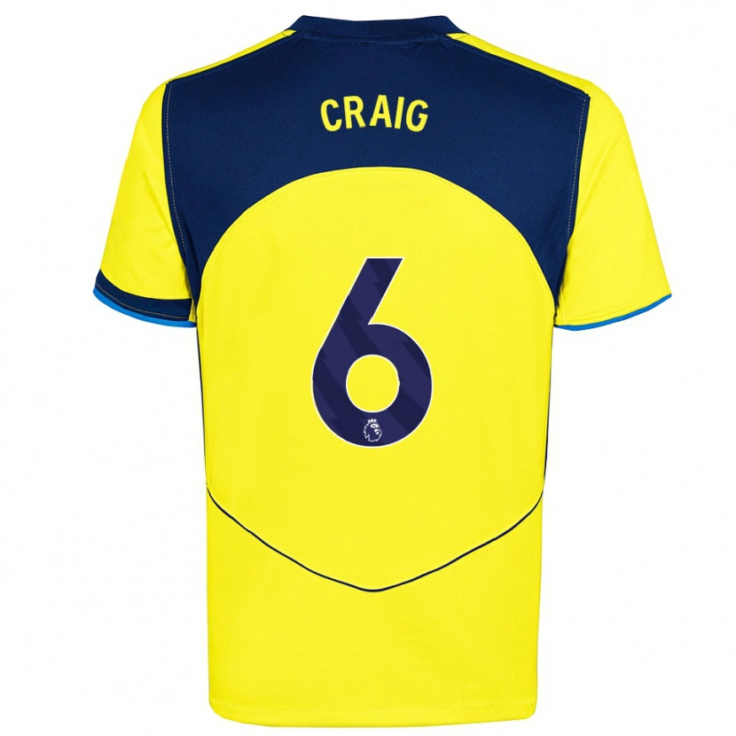 Danxen Niño Camiseta Matthew Craig #6 Amarillo Marino Equipación Tercera 2025/26 La Camisa