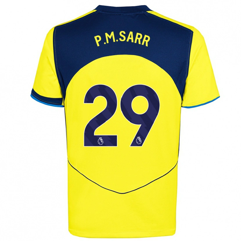 Danxen Niño Camiseta Pape Matar Sarr #29 Amarillo Marino Equipación Tercera 2025/26 La Camisa