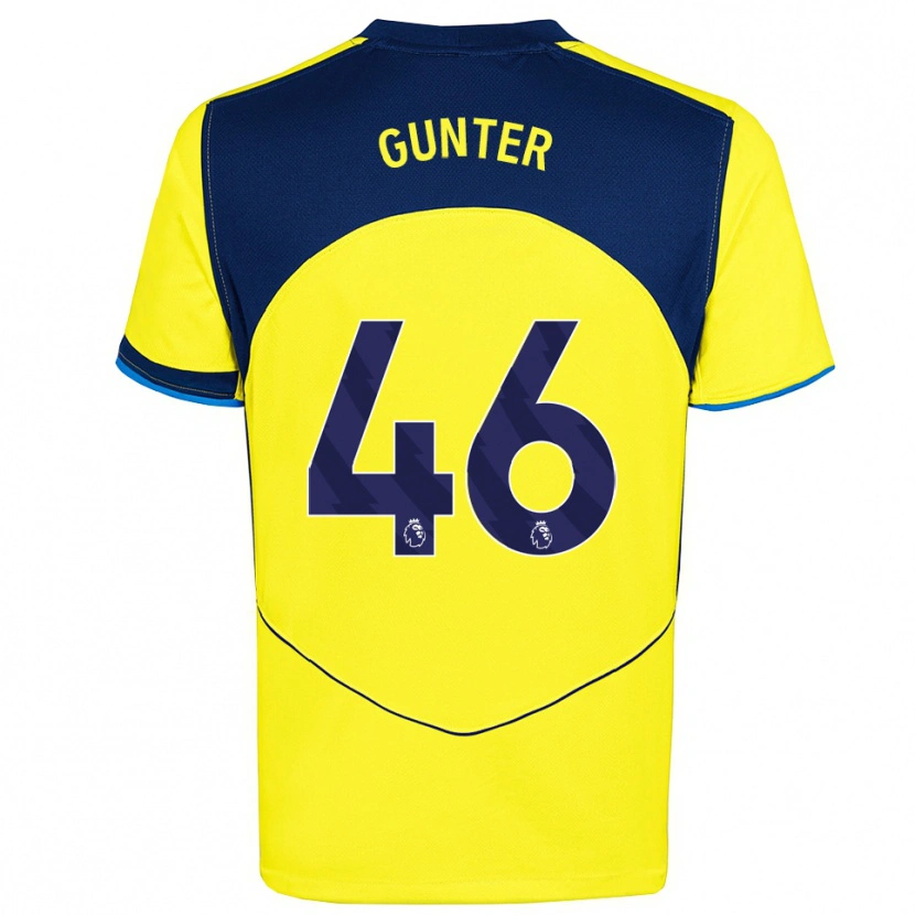Danxen Niño Camiseta Luca Gunter #46 Amarillo Marino Equipación Tercera 2025/26 La Camisa