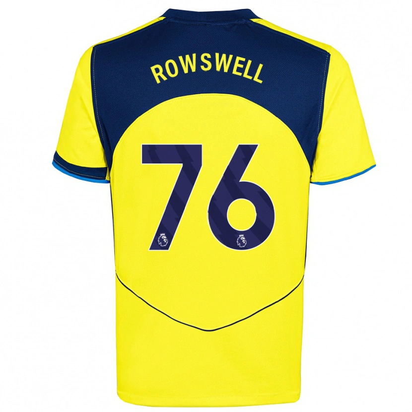 Danxen Niño Camiseta James Rowswell #76 Amarillo Marino Equipación Tercera 2025/26 La Camisa