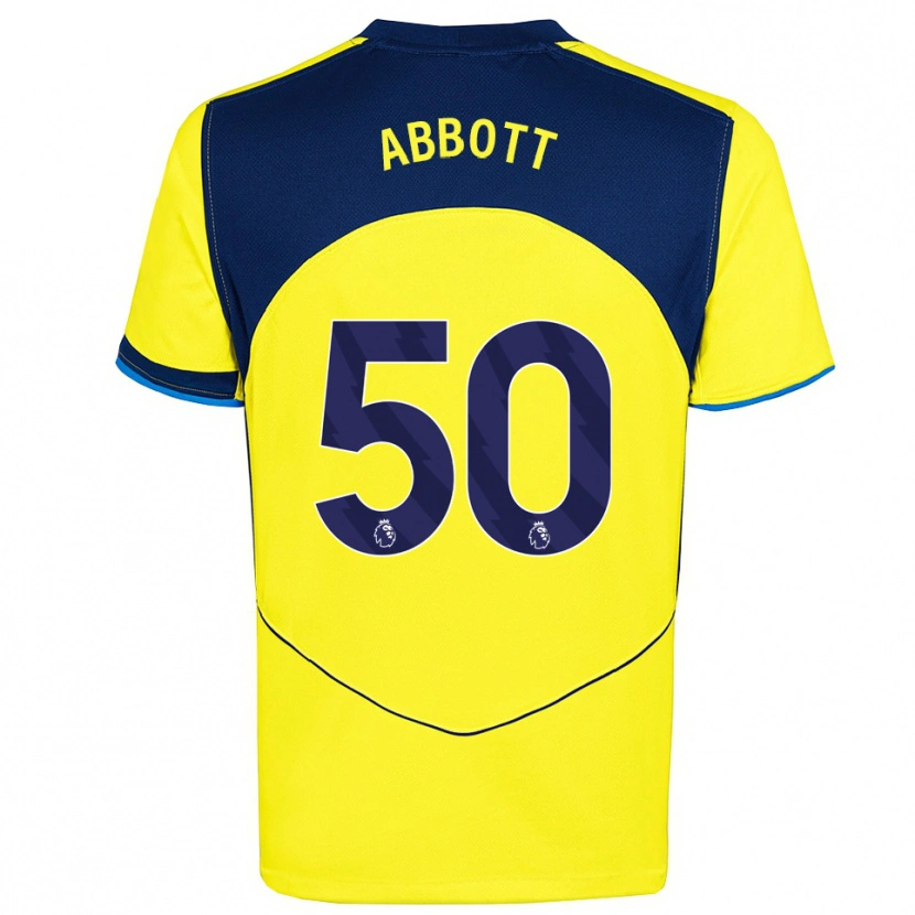 Danxen Niño Camiseta George Abbott #50 Amarillo Marino Equipación Tercera 2025/26 La Camisa