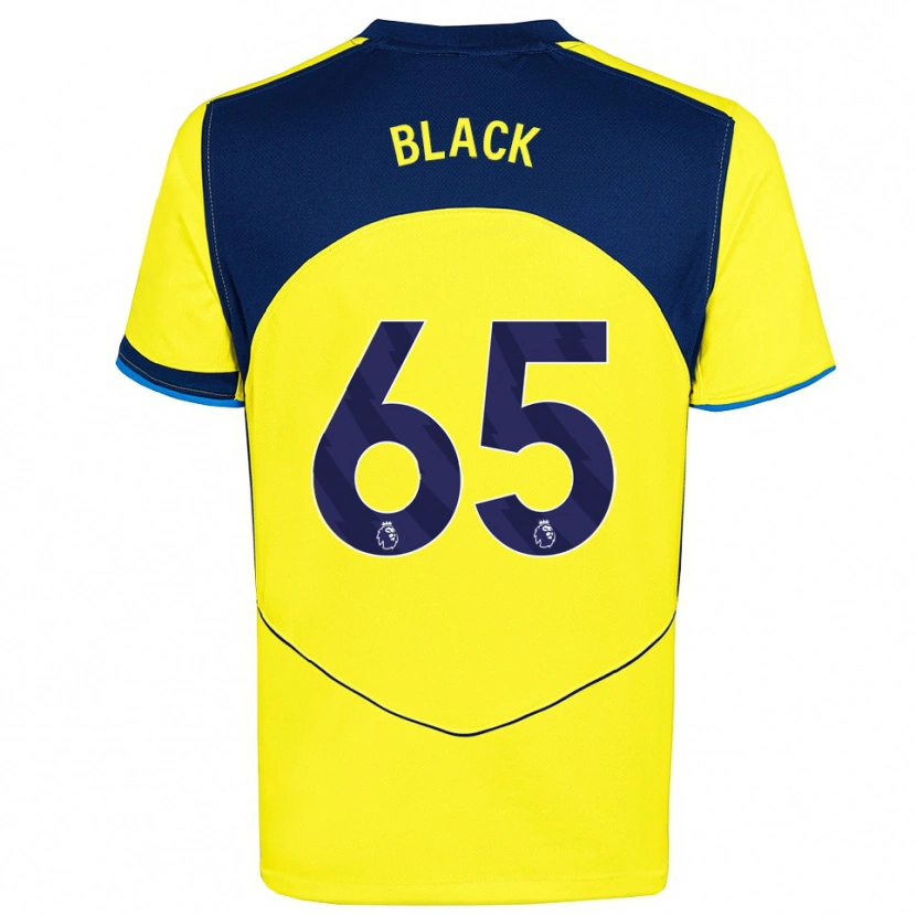 Danxen Niño Camiseta Leo Black #65 Amarillo Marino Equipación Tercera 2025/26 La Camisa