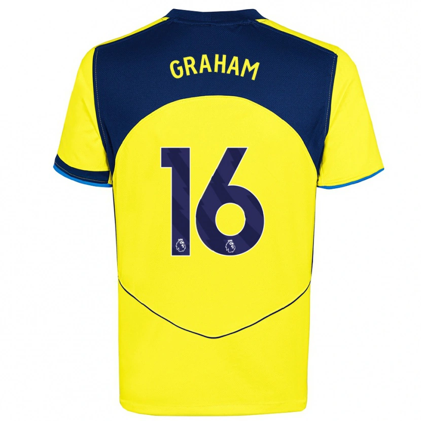 Danxen Niño Camiseta Kit Graham #16 Amarillo Marino Equipación Tercera 2025/26 La Camisa