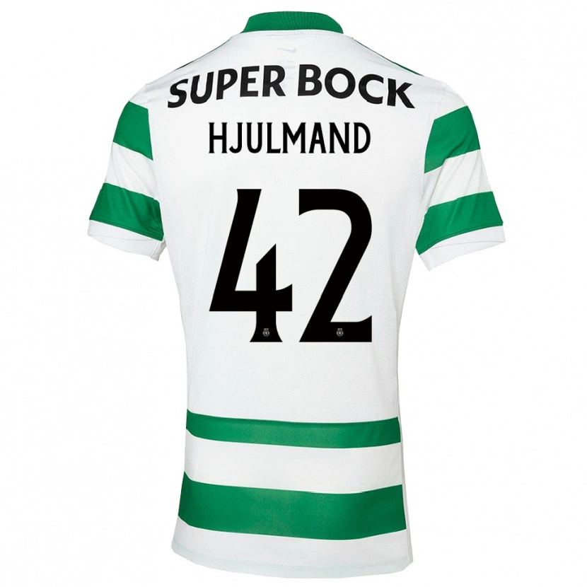 Danxen Hombre Camiseta Morten Hjulmand #42 Verde Blanco 1ª Equipación 2025/26 La Camisa