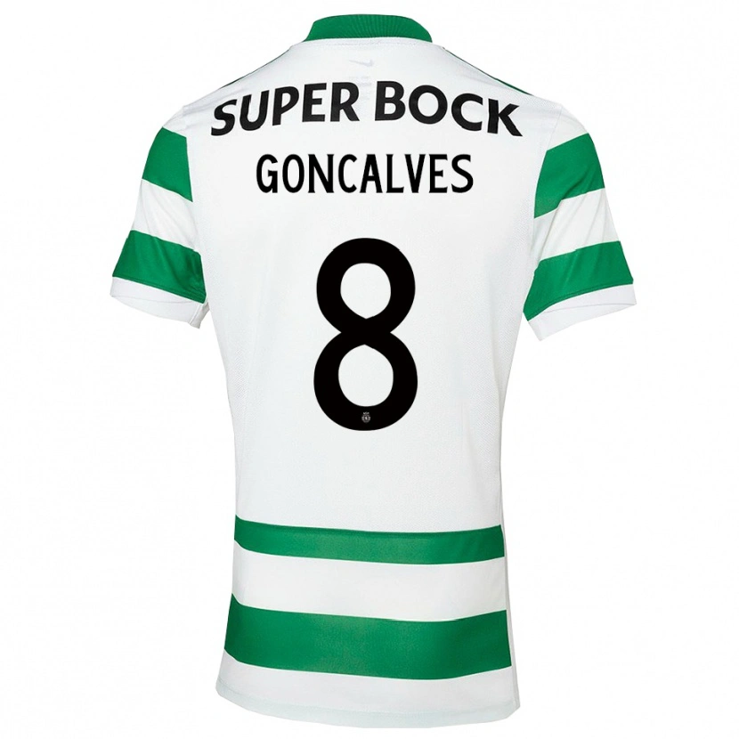Danxen Hombre Camiseta Pedro Gonçalves #8 Verde Blanco 1ª Equipación 2025/26 La Camisa