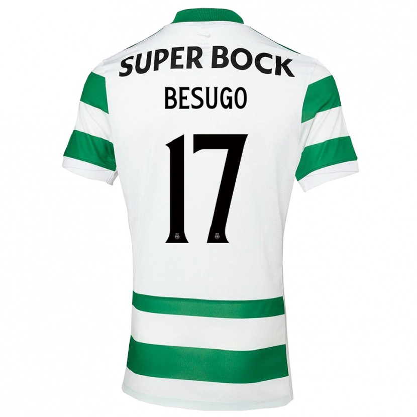 Danxen Hombre Camiseta Neuza Besugo #17 Verde Blanco 1ª Equipación 2025/26 La Camisa