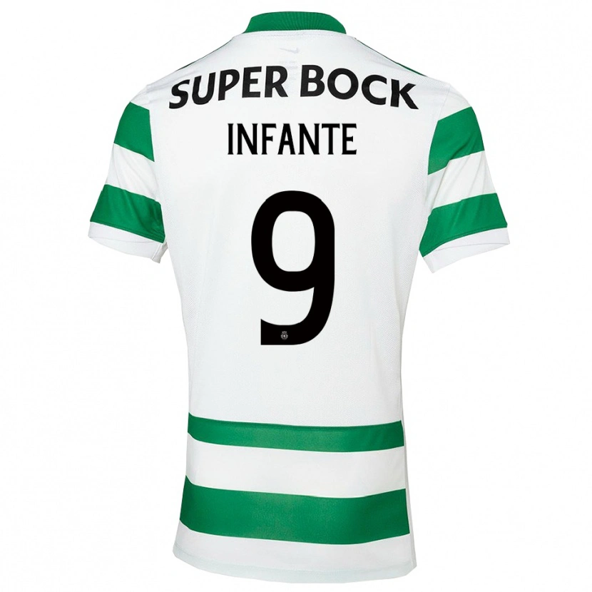 Danxen Hombre Camiseta João Infante #9 Verde Blanco 1ª Equipación 2025/26 La Camisa