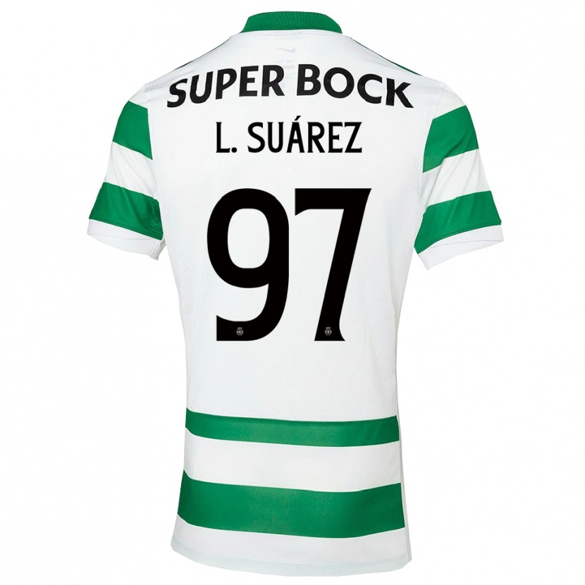 Danxen Hombre Camiseta Luis Suárez #97 Verde Blanco 1ª Equipación 2025/26 La Camisa