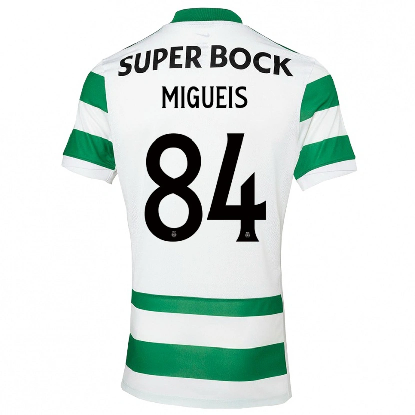 Danxen Hombre Camiseta Pedro Miguéis #84 Verde Blanco 1ª Equipación 2025/26 La Camisa