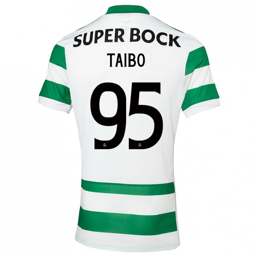 Danxen Hombre Camiseta Lucas Taibo #95 Verde Blanco 1ª Equipación 2025/26 La Camisa
