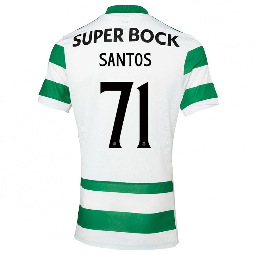 Danxen Hombre Camiseta Denilson Santos #71 Verde Blanco 1ª Equipación 2025/26 La Camisa