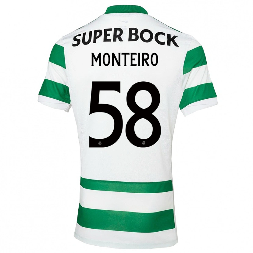 Danxen Hombre Camiseta David Monteiro #58 Verde Blanco 1ª Equipación 2025/26 La Camisa