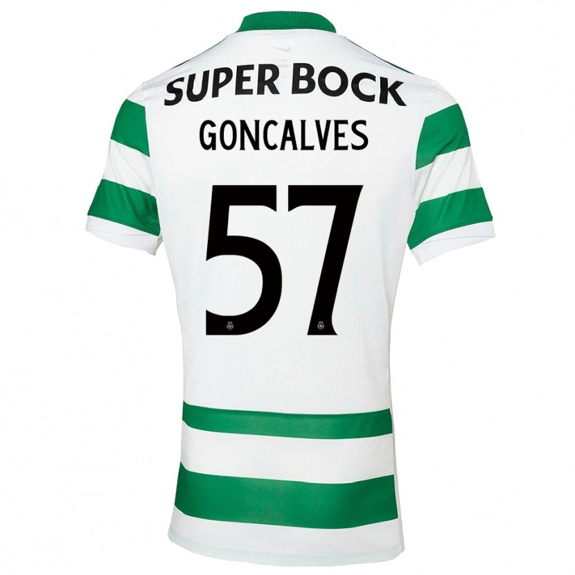 Danxen Hombre Camiseta Inês Gonçalves #57 Verde Blanco 1ª Equipación 2025/26 La Camisa