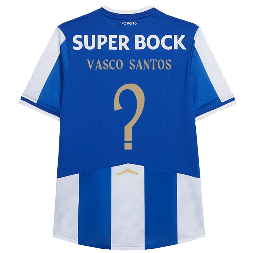 Danxen Hombre Camiseta Vasco Santos #0 Azul Blanco 1ª Equipación 2025/26 La Camisa