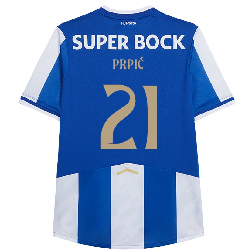 Danxen Hombre Camiseta Dominik Prpić #21 Azul Blanco 1ª Equipación 2025/26 La Camisa