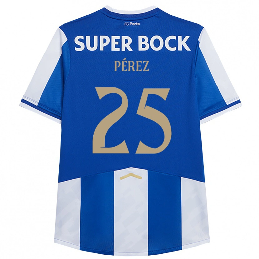 Danxen Hombre Camiseta Tomás Pérez #25 Azul Blanco 1ª Equipación 2025/26 La Camisa