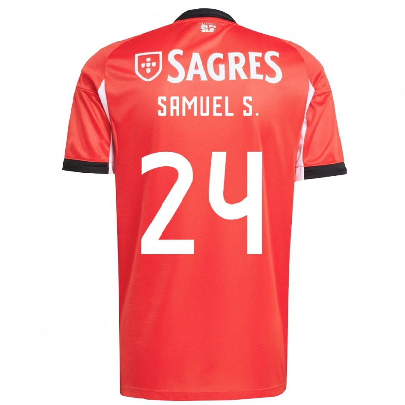 Danxen Hombre Camiseta Samuel Soares #24 Rojo Blanco 1ª Equipación 2025/26 La Camisa
