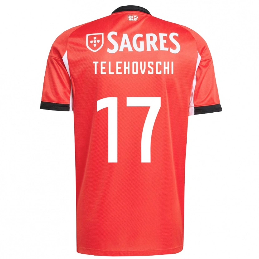 Danxen Hombre Camiseta Dinis Telehovschi #17 Rojo Blanco 1ª Equipación 2025/26 La Camisa