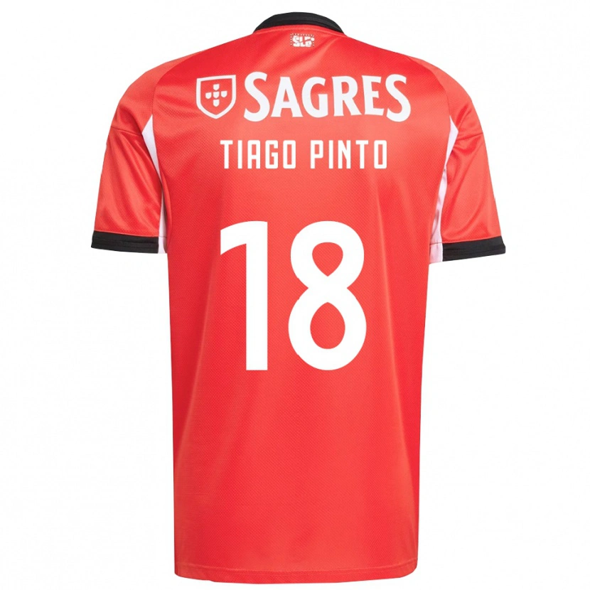 Danxen Hombre Camiseta Tiago Pinto #18 Rojo Blanco 1ª Equipación 2025/26 La Camisa