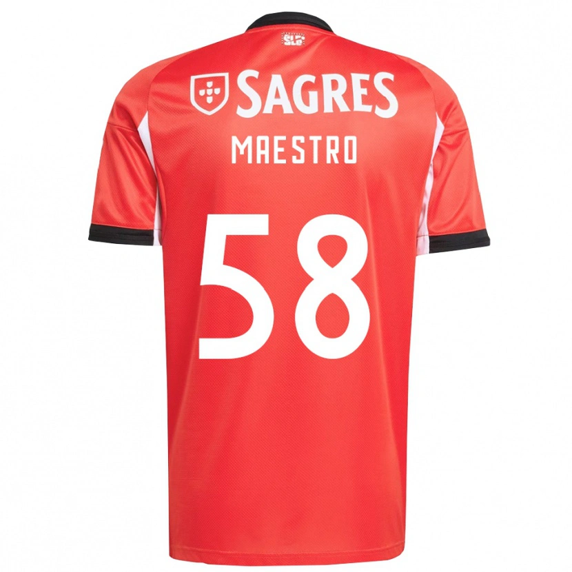 Danxen Hombre Camiseta Maestro #58 Rojo Blanco 1ª Equipación 2025/26 La Camisa