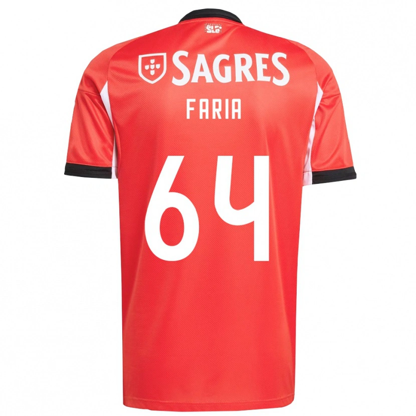Danxen Hombre Camiseta Hugo Faria #64 Rojo Blanco 1ª Equipación 2025/26 La Camisa