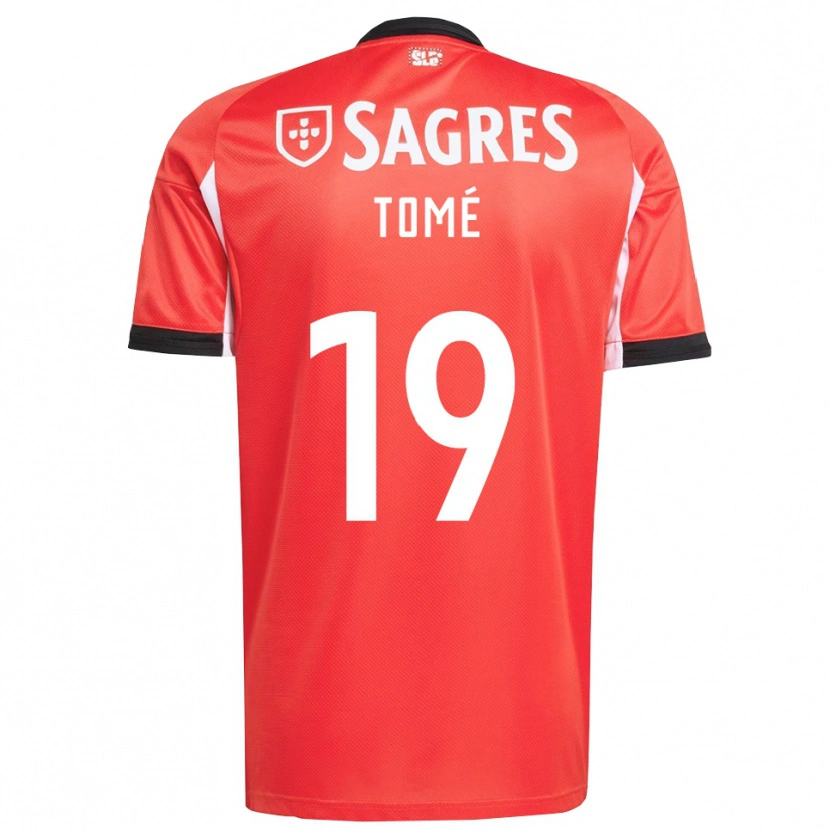 Danxen Hombre Camiseta Olivio Tomé #19 Rojo Blanco 1ª Equipación 2025/26 La Camisa