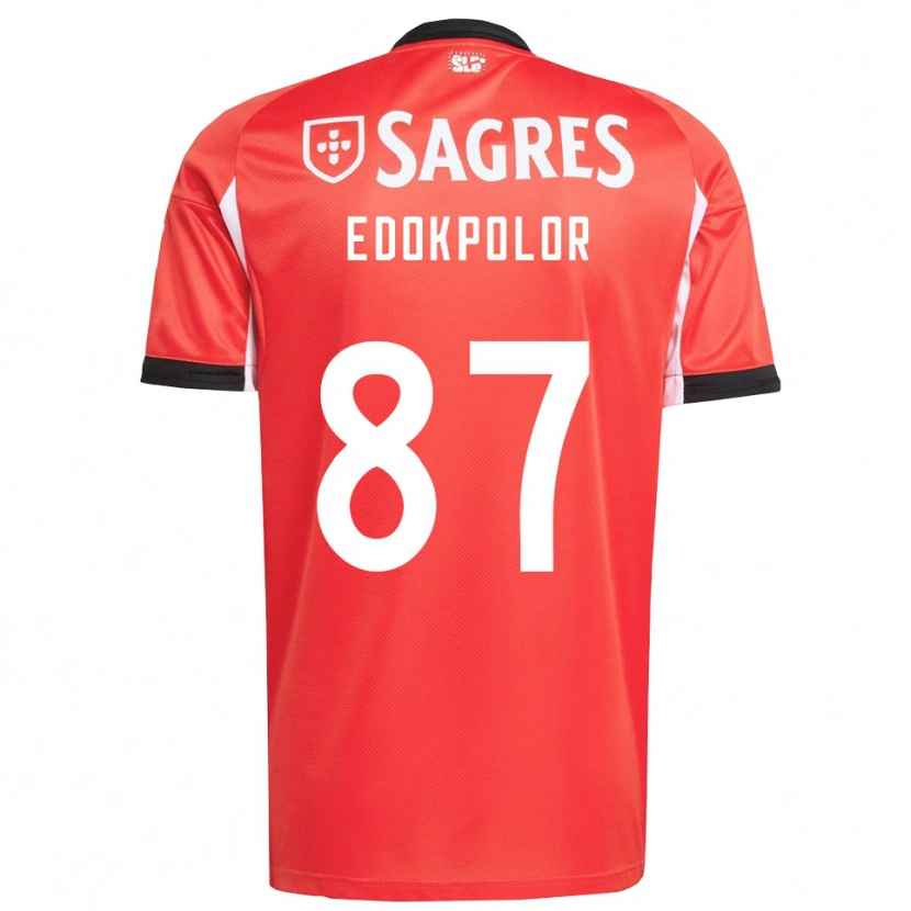 Danxen Hombre Camiseta Peter Edokpolor #87 Rojo Blanco 1ª Equipación 2025/26 La Camisa