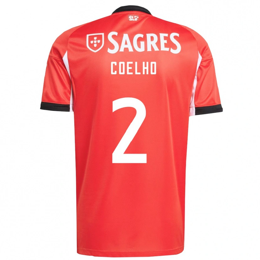 Danxen Hombre Camiseta Diogo Coelho #2 Rojo Blanco 1ª Equipación 2025/26 La Camisa