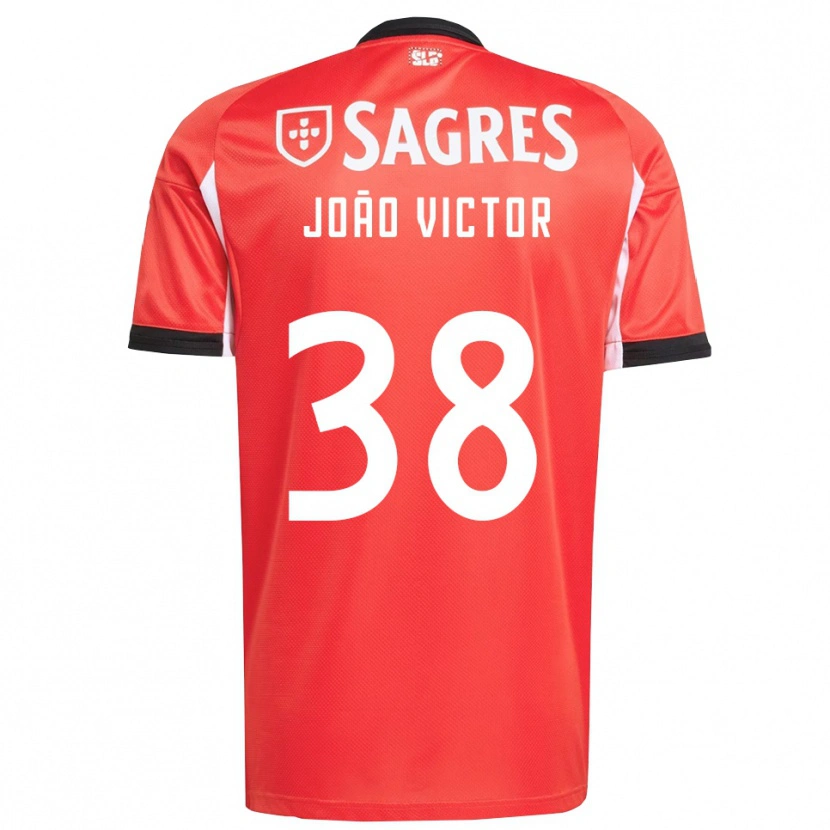 Danxen Hombre Camiseta Joao Victor #38 Rojo Blanco 1ª Equipación 2025/26 La Camisa