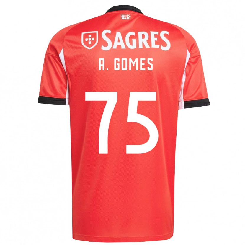 Danxen Hombre Camiseta André Gomes #75 Rojo Blanco 1ª Equipación 2025/26 La Camisa