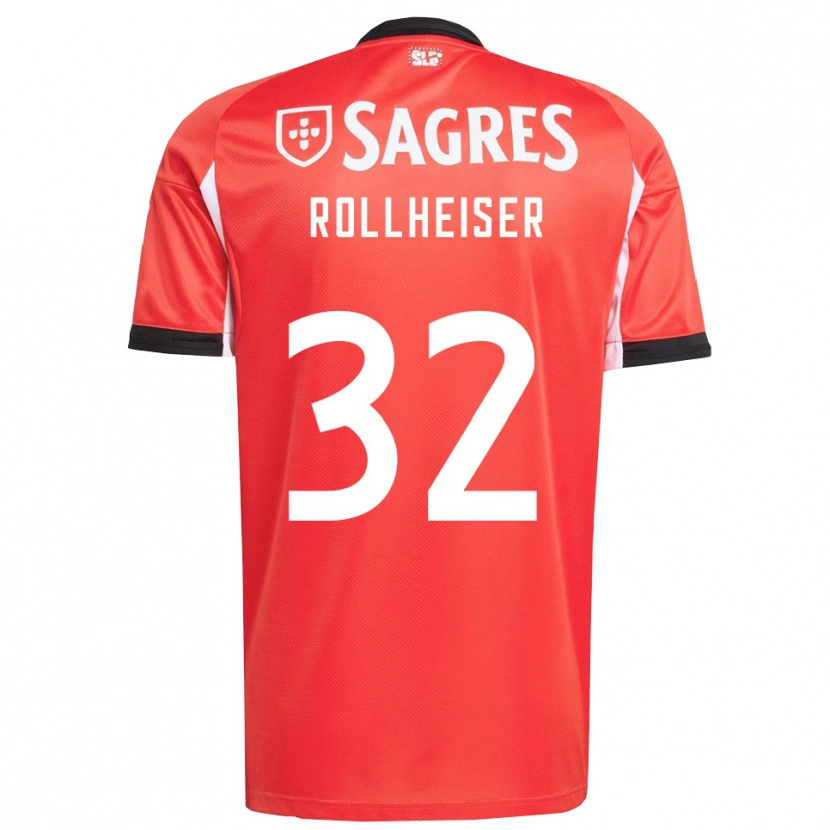 Danxen Hombre Camiseta Benjamín Rollheiser #32 Rojo Blanco 1ª Equipación 2025/26 La Camisa