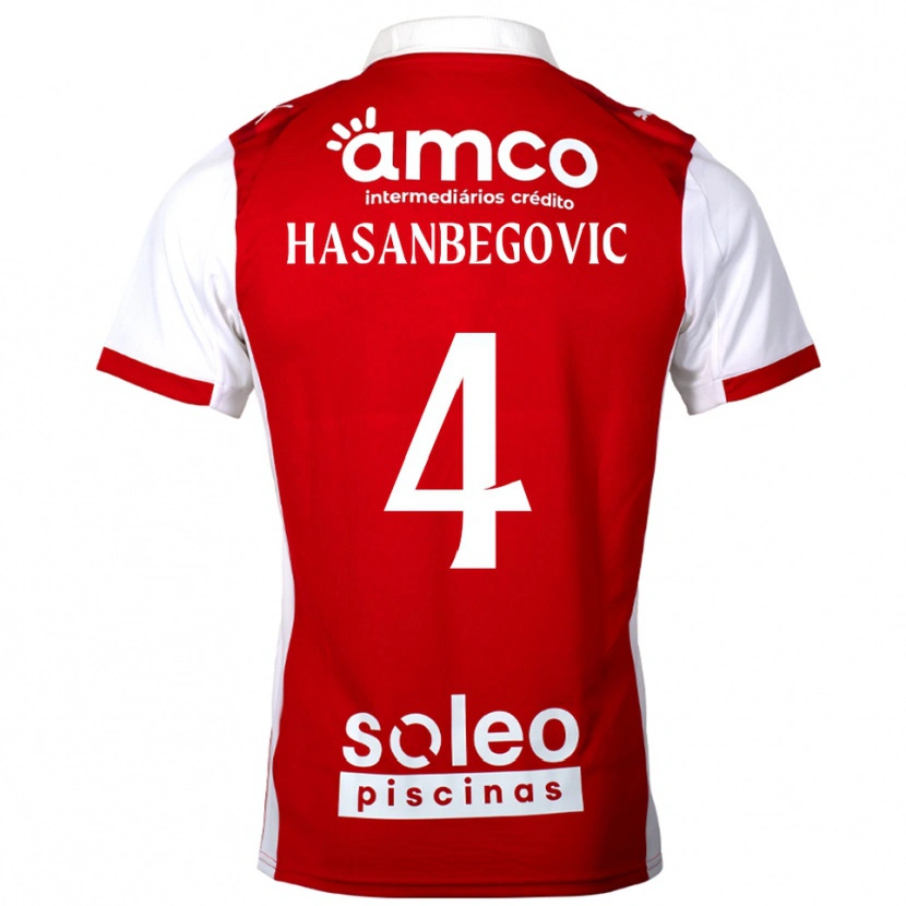 Danxen Hombre Camiseta Melisa Hasanbegović #4 Rojo Blanco 1ª Equipación 2025/26 La Camisa