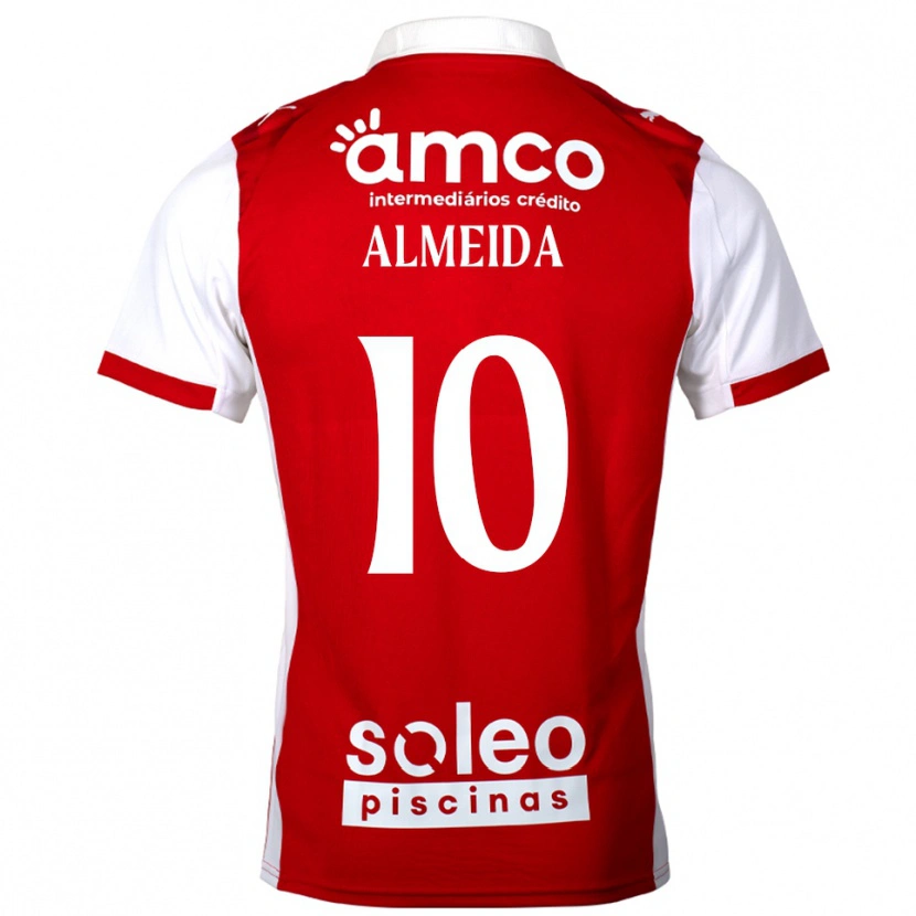 Danxen Hombre Camiseta Vitória Almeida #10 Rojo Blanco 1ª Equipación 2025/26 La Camisa
