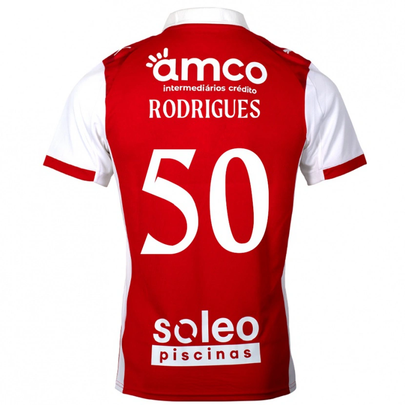 Danxen Hombre Camiseta Diego Rodrigues #50 Rojo Blanco 1ª Equipación 2025/26 La Camisa
