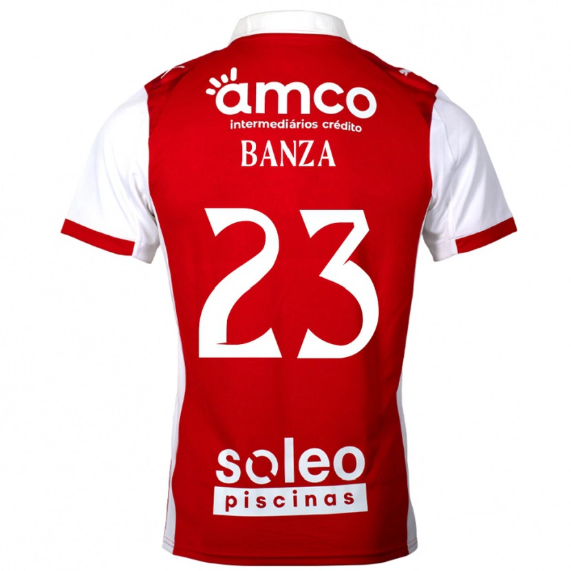 Danxen Hombre Camiseta Simon Banza #23 Rojo Blanco 1ª Equipación 2025/26 La Camisa