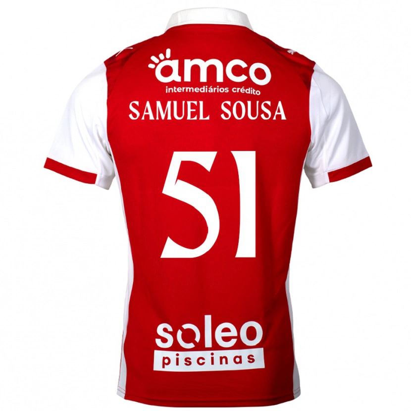 Danxen Hombre Camiseta Samu Sousa #51 Rojo Blanco 1ª Equipación 2025/26 La Camisa