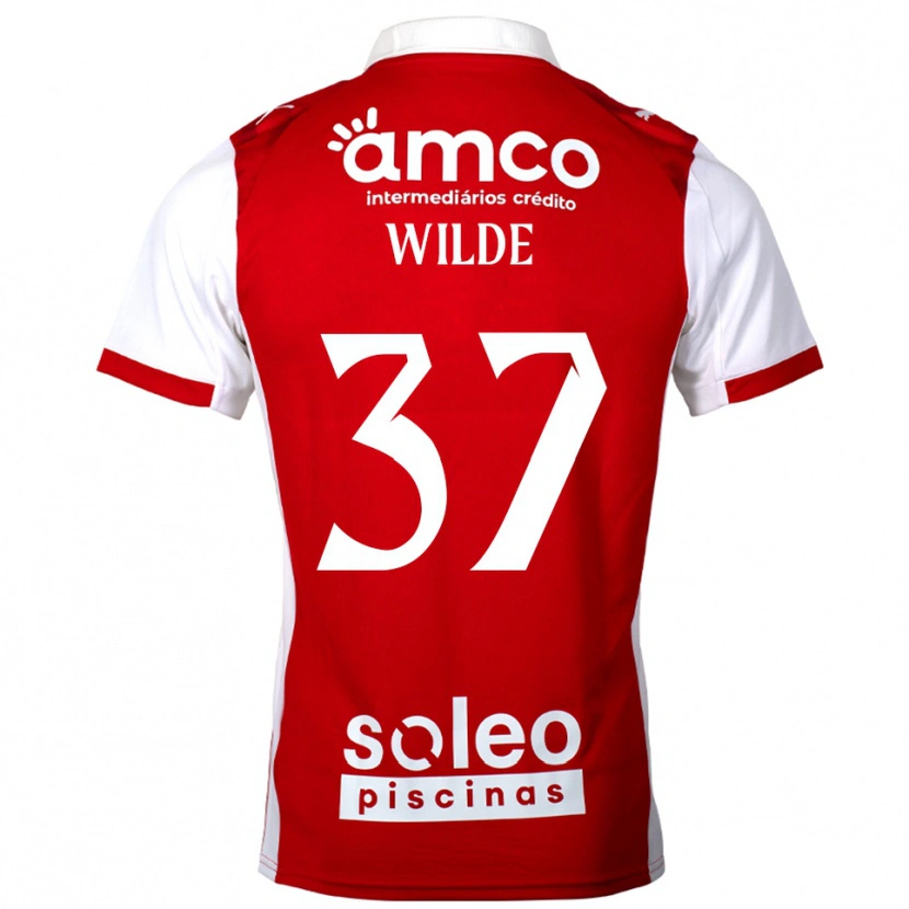 Danxen Hombre Camiseta Manjou Wilde #37 Rojo Blanco 1ª Equipación 2025/26 La Camisa
