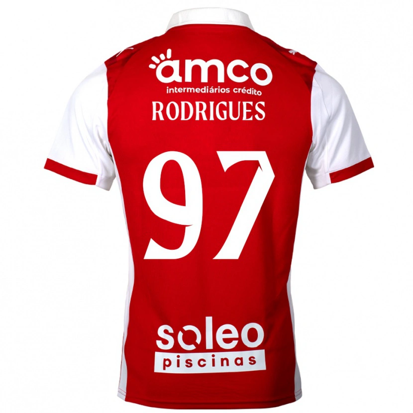 Danxen Hombre Camiseta Dinis Rodrigues #97 Rojo Blanco 1ª Equipación 2025/26 La Camisa