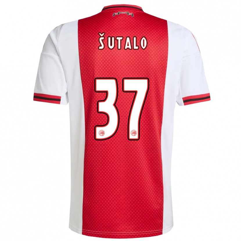 Danxen Hombre Camiseta Josip Šutalo #37 Rojo Blanco 1ª Equipación 2025/26 La Camisa