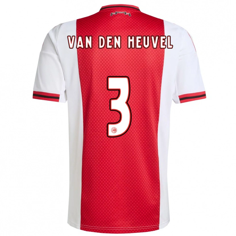 Danxen Hombre Camiseta Nino Van Den Heuvel #3 Rojo Blanco 1ª Equipación 2025/26 La Camisa