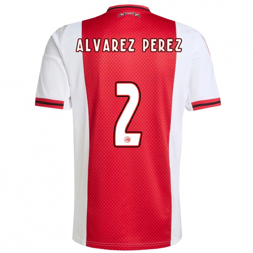 Danxen Hombre Camiseta Marley Alvarez Perez #2 Rojo Blanco 1ª Equipación 2025/26 La Camisa