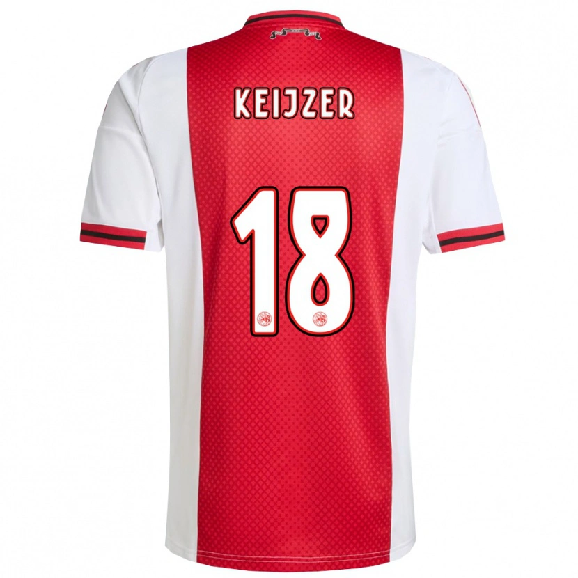Danxen Hombre Camiseta Milicia Keijzer #18 Rojo Blanco 1ª Equipación 2025/26 La Camisa