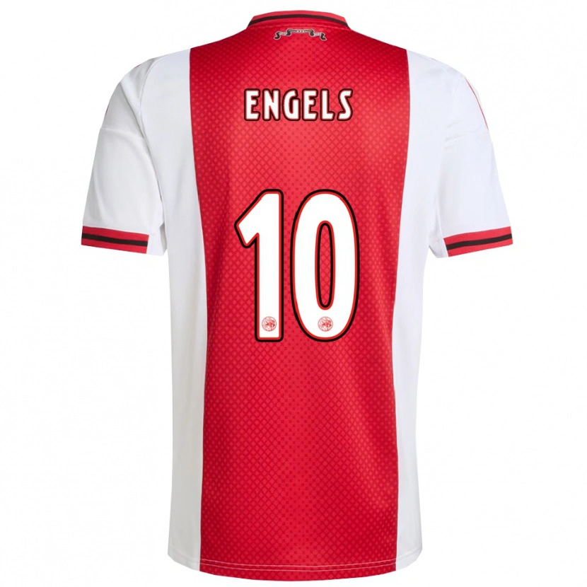 Danxen Hombre Camiseta Chip Engels #10 Rojo Blanco 1ª Equipación 2025/26 La Camisa