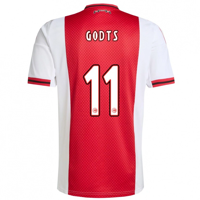 Danxen Hombre Camiseta Mika Godts #11 Rojo Blanco 1ª Equipación 2025/26 La Camisa