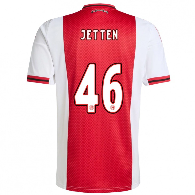 Danxen Hombre Camiseta Lucas Jetten #46 Rojo Blanco 1ª Equipación 2025/26 La Camisa