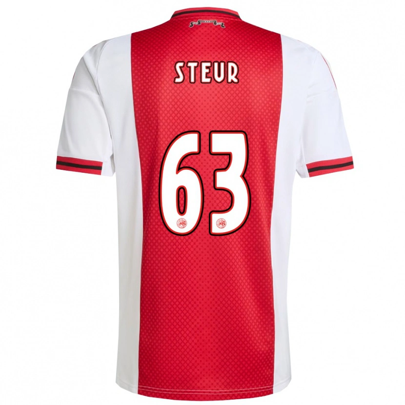 Danxen Hombre Camiseta Sean Steur #63 Rojo Blanco 1ª Equipación 2025/26 La Camisa