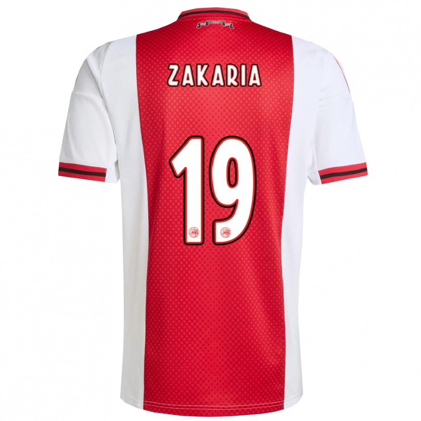 Danxen Hombre Camiseta Zakaria Ouazane #19 Rojo Blanco 1ª Equipación 2025/26 La Camisa